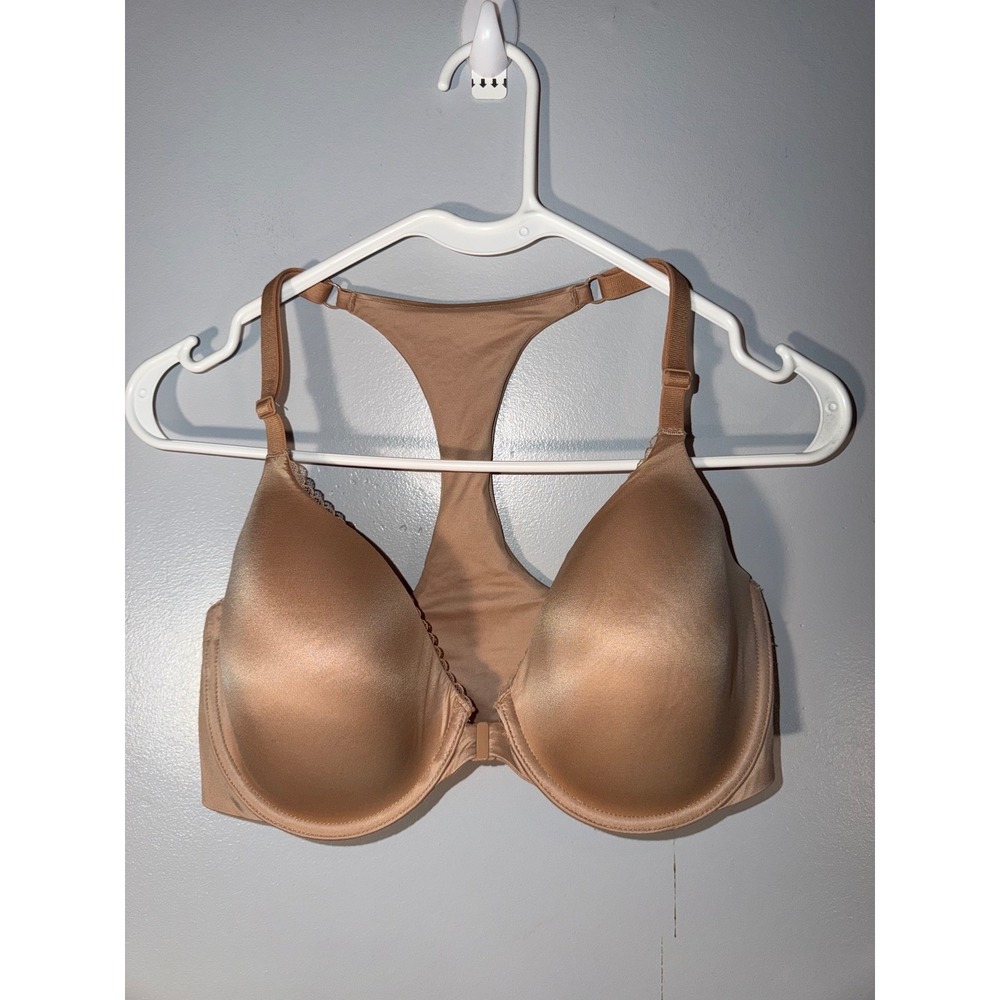 Victoria's Secret 34DD Nude Front Close Racerback Lined Perfect Coverage Bra NEW